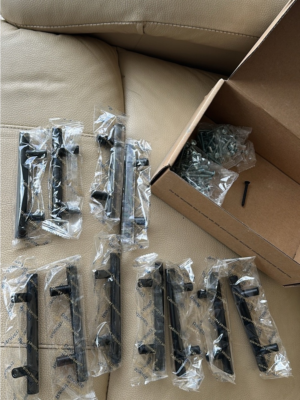 Matte Black Cabinet Pull Handles - Pack of 11